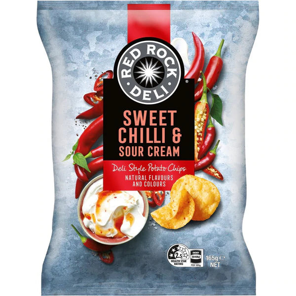 Red Rock Deli Chips Sweet Chilli & Sour Cream 165g *