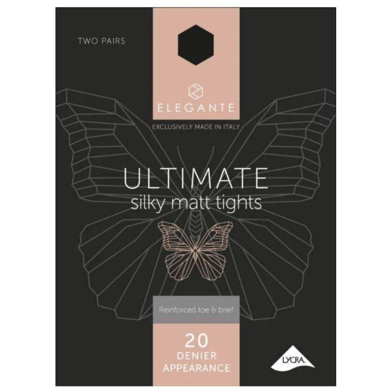 Elegante Ultimate Silky Matt Navy Large 20 Denier 2 Pack