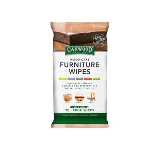 Oakwood Wood Care Furniture Wipes 170x300mm 20 Pack