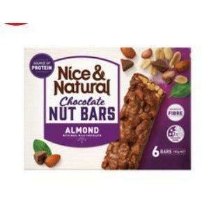 Nice & Natural Chocolate Nut Bars Peanut & Almond 6 bars 180g