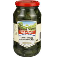 Spring Gully Sweet Spiced Gherkin Rounds 550g