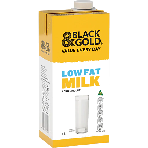 Black & Gold UHT Skim Milk 1L