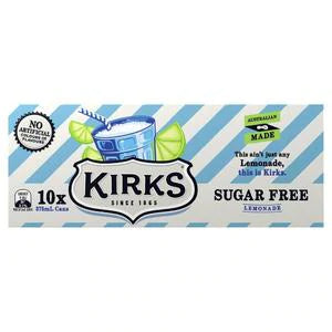 Kirks Soft Drink Lemonade Sugar Free Cans 10 x 375ml