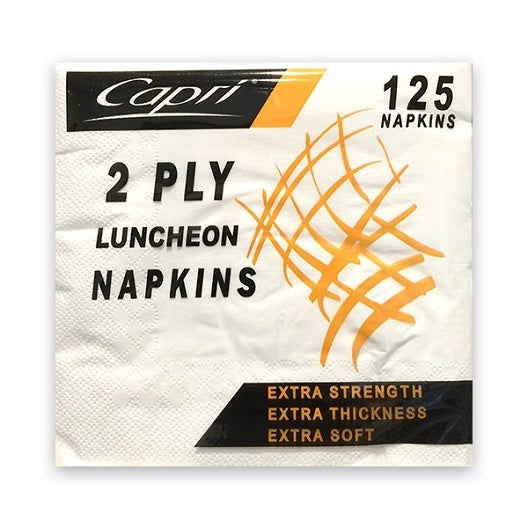 Capri White Luncheon Napkins 125pk 2 ply