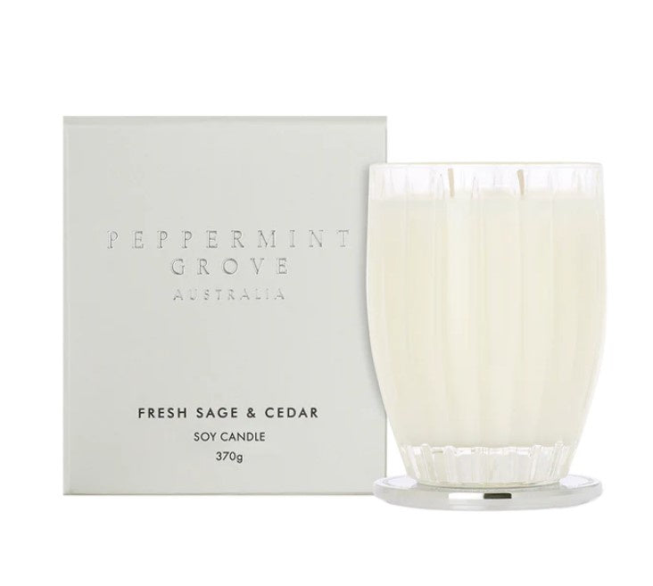 Peppermint Grove Candle 370g Fresh Sage & Cedar