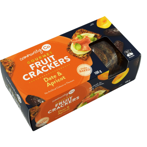 Community Co Crackers Gourmet Fruit Date & Apricot 100g