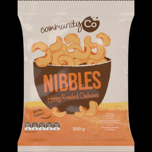 Community Co Nibbles Honey Roasted Cashews 200g