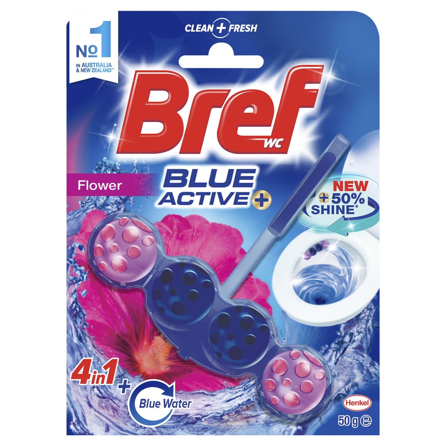 Bref Blue Active Toilet Cleaner Chlorine Flower 50g