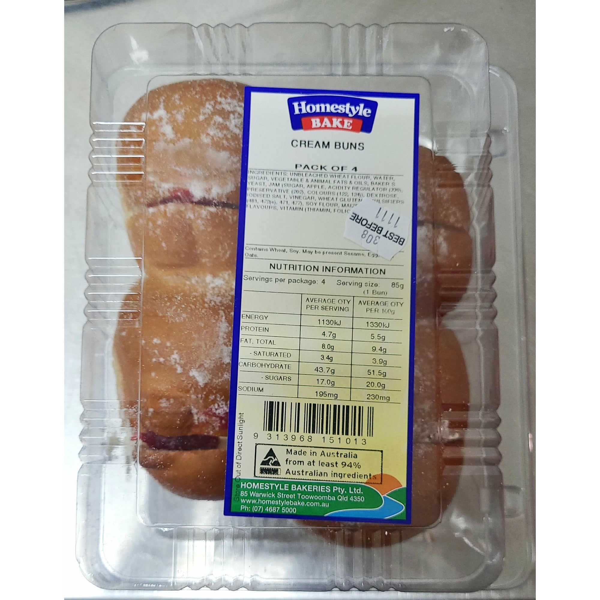 Homestyle Cream Buns 4 pk