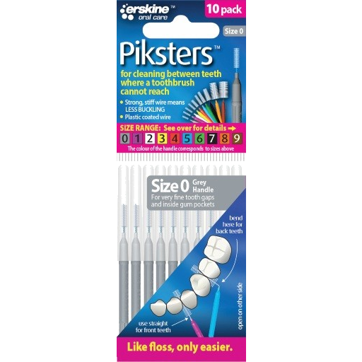 Piksters Interdental Brush Grey Size 0 10pk