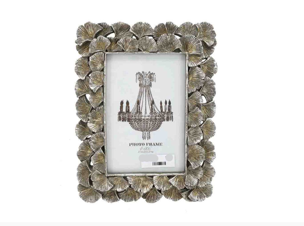 Silver Flower Photo Frame 4x6